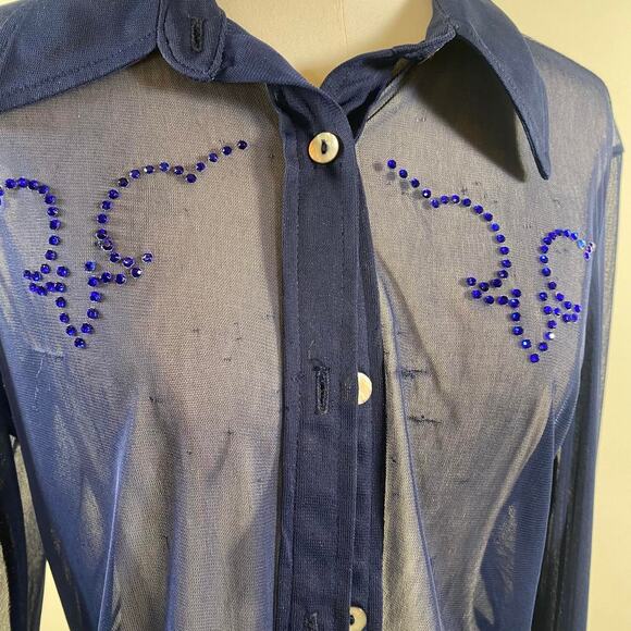 Vintage moda sheer cowboy button up - Picture 3 of 6